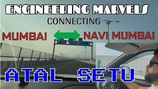 Journey of Crossing Navi Mumbai to Mumbai by Road through ATAL SETU TravelWithVindesh bridge [upl. by Anertak234]