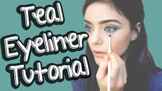 Ashe Maree Teal Eyeliner Tutorial Mabob [upl. by Tennies]