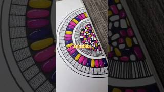 Zendala halfmandala artforbeginners zendoodle artformentalhealth dailydoodles mandalainspired [upl. by Arielle]