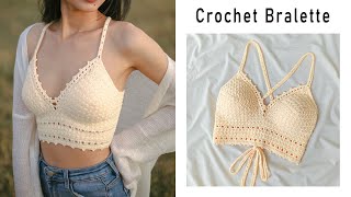 Easy Crochet Bralette Tutorial  Crochet Crop Top  Chenda DIY [upl. by Aliam]