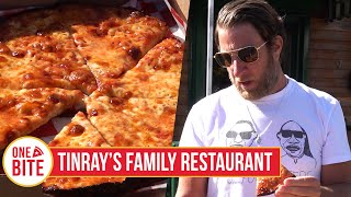 Barstool Pizza Review  Tinrays Family Restaurant Brockton MA presented by BODYARMOR [upl. by Enilreug941]