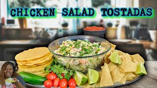 Quick amp Easy Chicken Salad Tostadas Recipe  Perfect Weeknight Dinner [upl. by Winzler541]