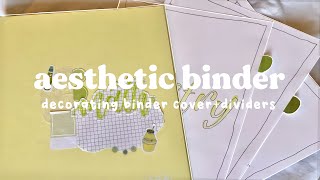 DECORATING MY SCHOOL BINDER Aesthetic binder cover and dividers [upl. by Aretta]