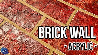 How to Paint Brick Acrylic thick texture Brick Wall Painting [upl. by Attenohs]