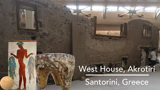 What was in the West House of Akrotiri  Santorini Greece  Frescoes  4K [upl. by Vogeley330]