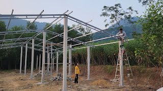 Complete welding of pig barn roof frame [upl. by Ananna]