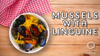 Simple Mussels with Tomato amp Parsley Linguine  EP Seafoods [upl. by Reyem48]