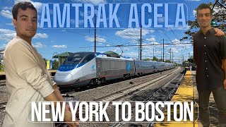 Amtrak Acela Business Class  New York to Boston [upl. by Nilkcaj586]