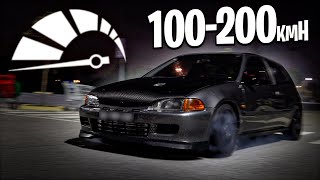 5XX CV HONDA K20 TURBO EG4 quot100200 KMHquot PCTeamBoost  AllSpeedDrive [upl. by Kawai]