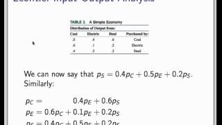 Leontief inputoutput analysis [upl. by Notgnilra]