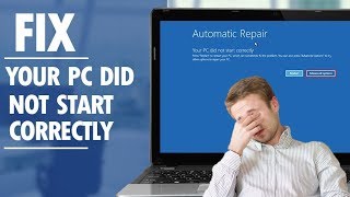 How to Fix Your PC did not start correctly message in Windows 10 amp Windows 81  اردو  हिंदी [upl. by Pish]