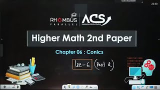 ConicsLec6 part 2Abhi Datta Tushar  HSC Academic Higher Math 2nd PaperChapter 6 [upl. by Xila494]