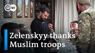 Zelenskyy honors Ukraines Muslim soldiers at Ramadan Iftar dinner  DW News [upl. by Maiah]