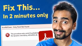 100 Fixed AcroRD32exe  Entry Point Not Found  Windows 7  Adobe Acrobat Reader Problem [upl. by Eaner]