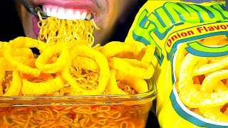 ASMR NOODLES amp ONION RINGS EATING SHOW MUKBANG 먹방 MOUTH SOUNDS NO TALKING JERRY [upl. by Garling]