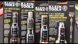 New Klein 7in1 Ratcheting Stubby Impact ScrewNut Driver Plus 6 7 amp 9in1 Impact Flip Sockets [upl. by Tireb77]