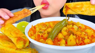 ASMR CRUNCHY ROLLED TACOS amp CONCHITAS SOUP MUKBANG 먹방  EATING SHOW  EATING SOUNDS  ASMR Phan [upl. by Hyacinthia]