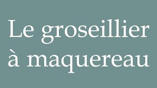 How to Pronounce Le groseillier à maquereau The gooseberry bush Correctly in French [upl. by Niowtna778]