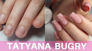 Transformation On Bitten Nails  How to Use Builder Gel  Russian EFile Manicure [upl. by Anayk]