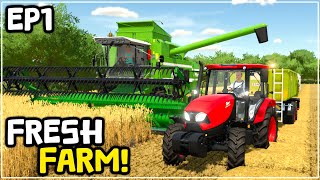 STARTING A FRESH FARM  Hard Mode  FS22  Episode 1 [upl. by Arodoeht]