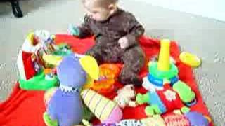 6 month old baby babbling and playing with toys [upl. by Kassey]