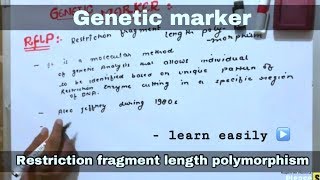 RFLP  Restriction fragment length polymorphism  ll biology ll [upl. by Kliman758]