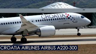 Croatia Airlines  NEW Airbus A220300  FIRST Takeoff from Split Airport [upl. by Tohcnarf]