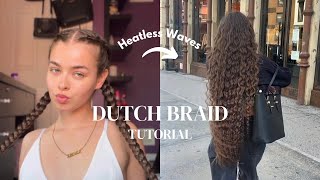 Dutch Braid Tutorial Heatless Waves [upl. by Lazare609]