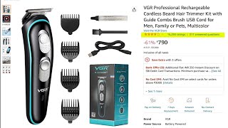 VGR V055 Professional Rechargeable Cordless Beard Hair Trimmer Unboxing amp Review [upl. by Hersh]