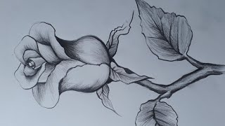 COMO DIBUJAR UNA ROSA CON LAPIZ  DIBUJOS BONITOS [upl. by Aynotak]