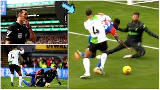 VAR overturned Crystal Palace penalty vs Liverpool after Virgil van Dijk foul [upl. by Benzel]