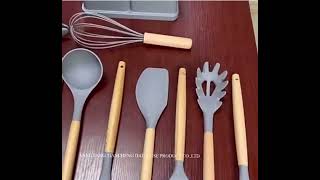 Full set of 19pcs Silicone spoon knife and chopping board set [upl. by Nyvlem]