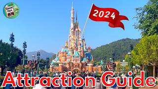 Hong Kong Disneyland ATTRACTION GUIDE  2024  All rides amp Shows  NEW World of Frozen land [upl. by Jahn]