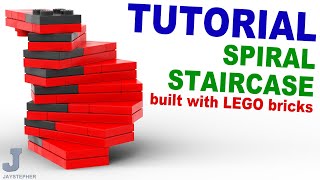 LEGO Spiral Staircase How To Tutorial [upl. by Eenel]