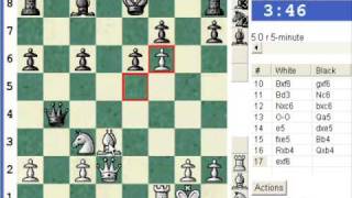 Sicilian Najdorf Poisoned pawn  Blitz 400 vs AreYouAFish 2143 Chessworldnet [upl. by Aelanej]