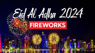 EID UL ADHA firework at Katara Doha Qatar 2024 Eid UL ADHA big celebration 🎉 [upl. by Lodge]