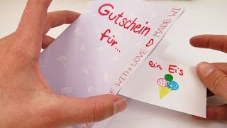 DIY Gutschein  Tolle Geschenk Idee  Karte basteln mit Gutscheinen zum rausreißen  einfach [upl. by Quincy64]