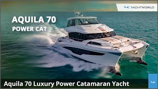 Aquila 70 Luxury Power Catamaran Yacht Full Walkthrough Video Boat Review [upl. by Essilevi]