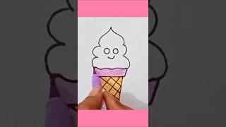 Cute cone ice cream drawing for kids and toddlers ytshorts shorts drawing4kids [upl. by Cerellia]