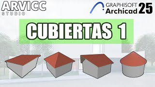 TUTORIAL 29  CUBIERTAS 1 archicad25 graphisoft arquitectura bim [upl. by Retla]