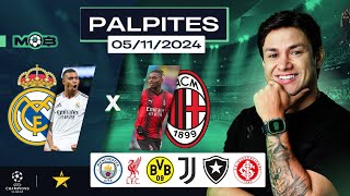 PALPITES DE FUTEBOL PARA O DIA 05 11 2024  BILHETE PRONTO TERÇOU NO MUNDO BET [upl. by Miarfe]