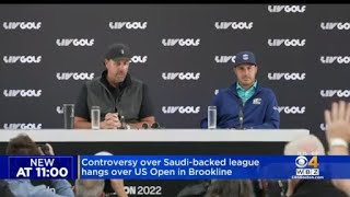 Controversy over Saudibacked golf league ahead of US Open in Brookline [upl. by Eninnaej]