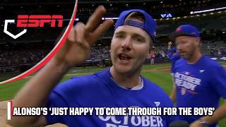 Pete Alonso on his goahead 3RUN HOMER 🗣️ Im just happy to come through for the boys  ESPN MLB [upl. by Nosilla]