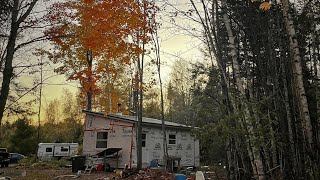 Starting Our Off Grid Cabin Extension Build Preparing the ground beams and framing the floor [upl. by Henri716]