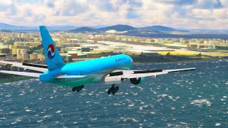 Korean Air Boeing 777 Makes INSANE Landing in Xiamen Airport [upl. by Dieterich]