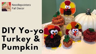 How to make Fabric Yoyo Pumpkin amp Turkey for Fall [upl. by Baldwin]