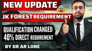 Important Update JKSSB Forester Qualifications Revised [upl. by Rainie]