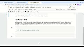 1 9 LabelEncoder and Ordinal Encoder [upl. by Anrev]