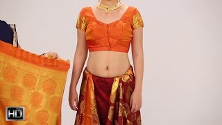 How To Wear A Saree In 2 Mins – Indian Style Silk Saree For Wedding [upl. by Gnilyarg486]