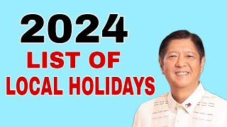 LIST OF HOLIDAYS 2024 [upl. by Anitnuahs616]